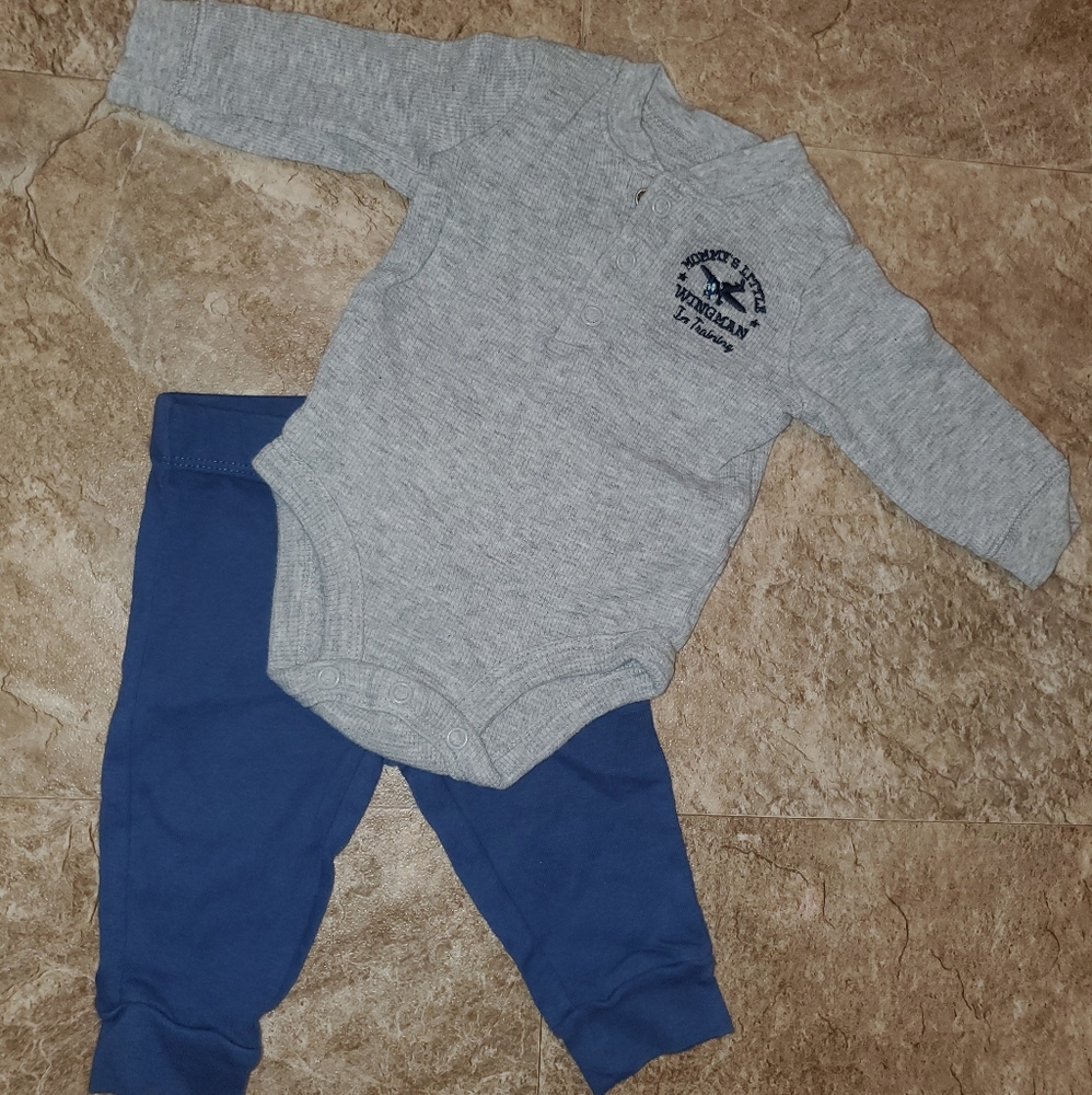 ❤ Carter outfit gray and blue size 3m